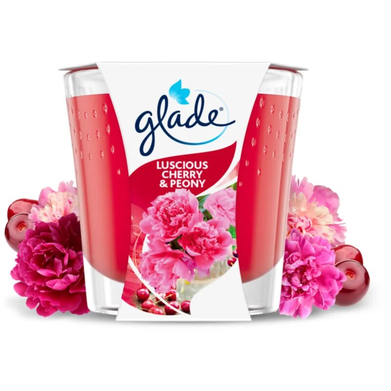 Glade Luscious Cherry & Peony ароматна свещ 70 гр.