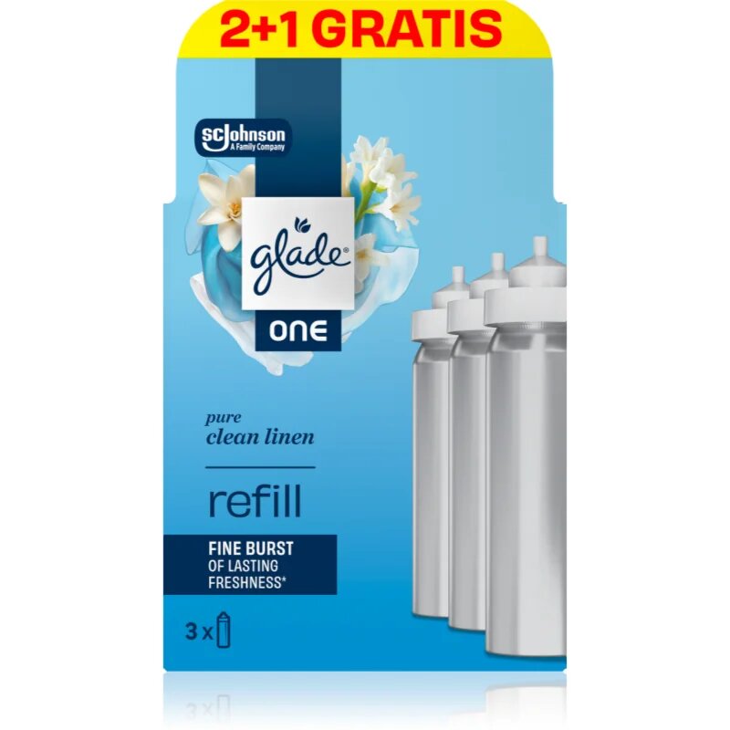 Glade ONE Pure Clean Linen резервен пълнител за освежител за въздух 3x10 мл.