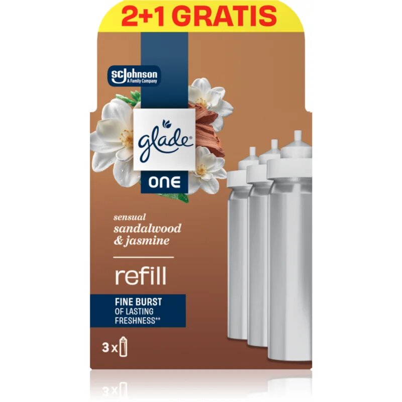 Glade ONE Sensual Sandalwood & Jasmine резервен пълнител за освежител за въздух 3x10 мл.