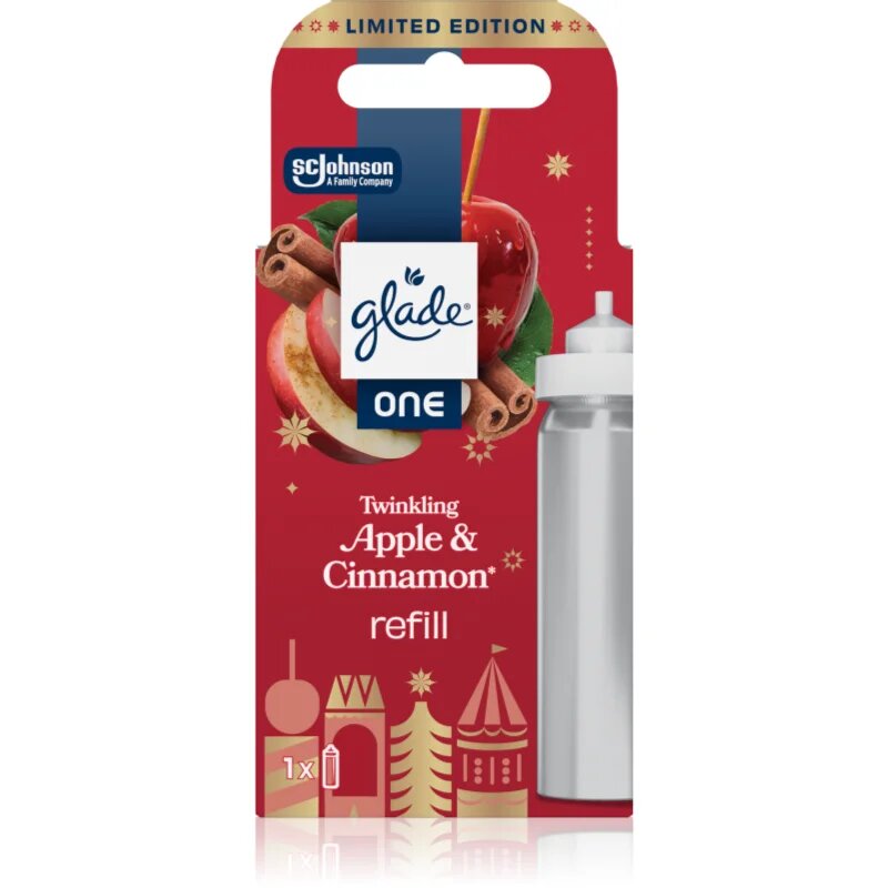 Glade ONE Twinkling Apple & Cinnamon резервен пълнител за освежител за въздух 10 мл.