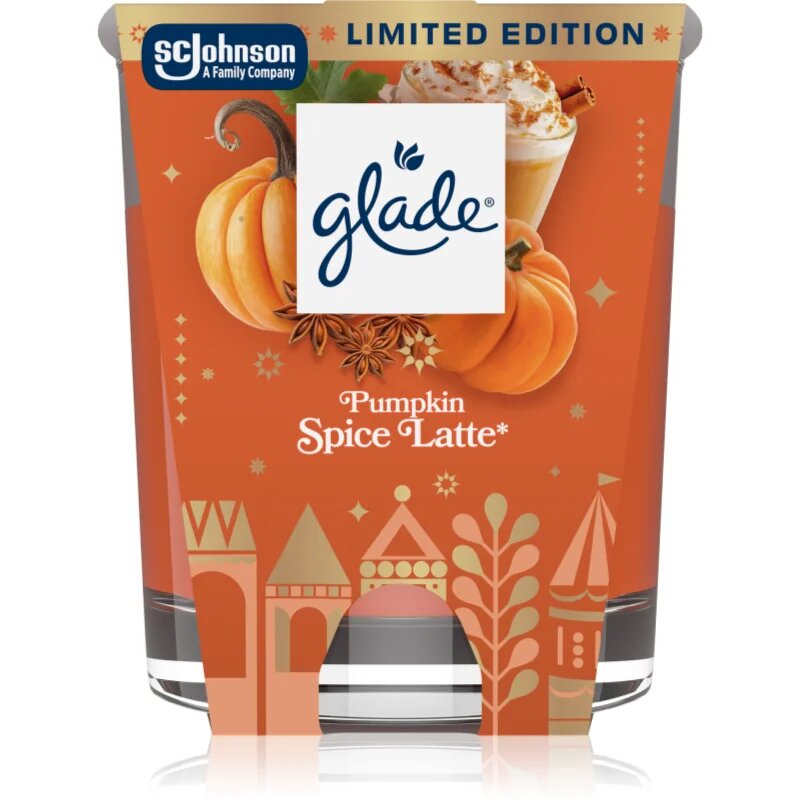 Glade Pumpkin Spice Latte NEW ароматна свещ 112 гр.