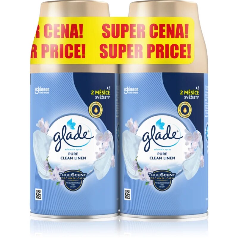 Glade Pure Clean Linen автоматичен освежител на въздуха пълнител 2x269 мл.