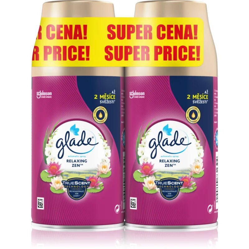 Glade Relaxing Zen автоматичен освежител на въздуха пълнител 2x269 мл.