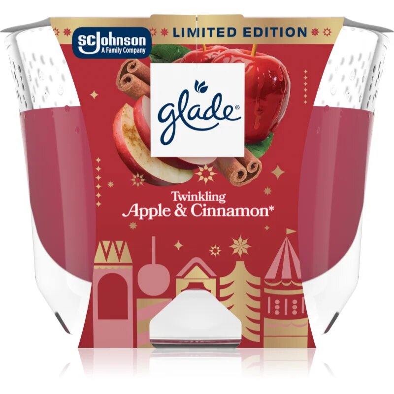 Glade Twinkling Apple & Cinnamon ароматна свещ 204 гр.