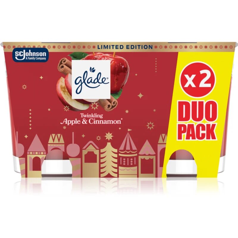 Glade Twinkling Apple & Cinnamon подаръчен комплект 2x112 гр.