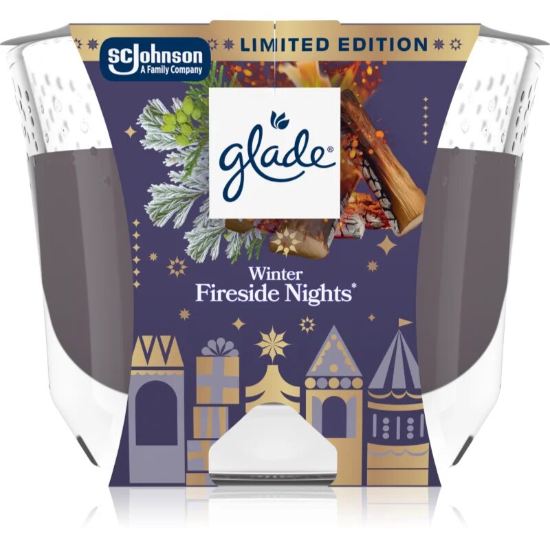 Glade Winter Fireside Nights ароматна свещ 204 гр.