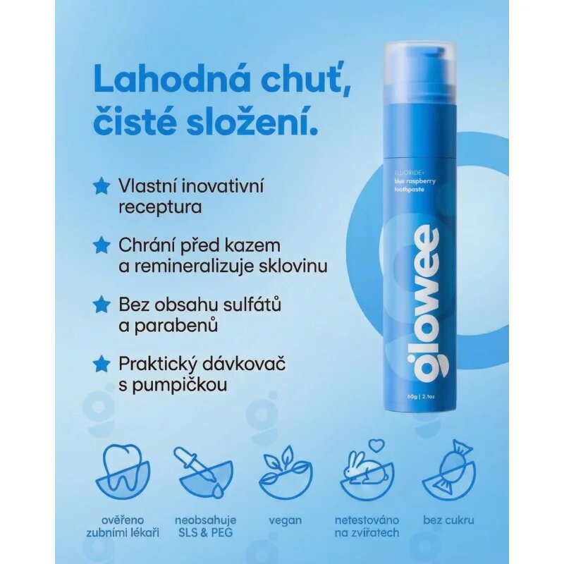 Glowee Blue Raspberry избелваща паста за зъби Blue Raspberry 60 гр.