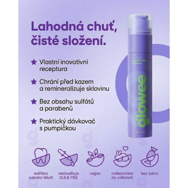 Glowee Grape Bubblegum избелваща паста за зъби Grape Bubblegum 60 гр.