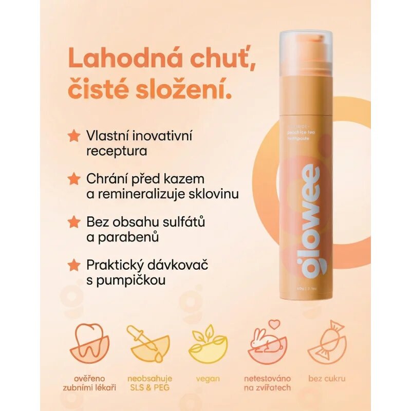 Glowee Peach Ice Tea избелваща паста за зъби Peach Ice Tea 60 гр.