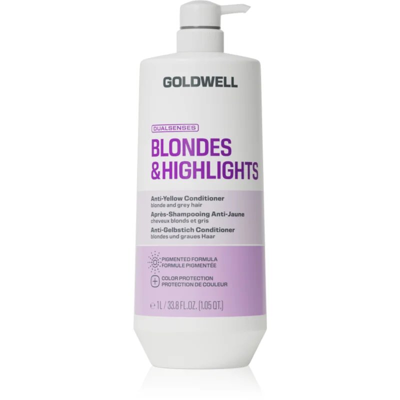 Goldwell Dualsenses Blondes & Highlights Anti-Yellow Conditioner балсам неутрализиращ жълтеникавите оттенъци 1000 мл.