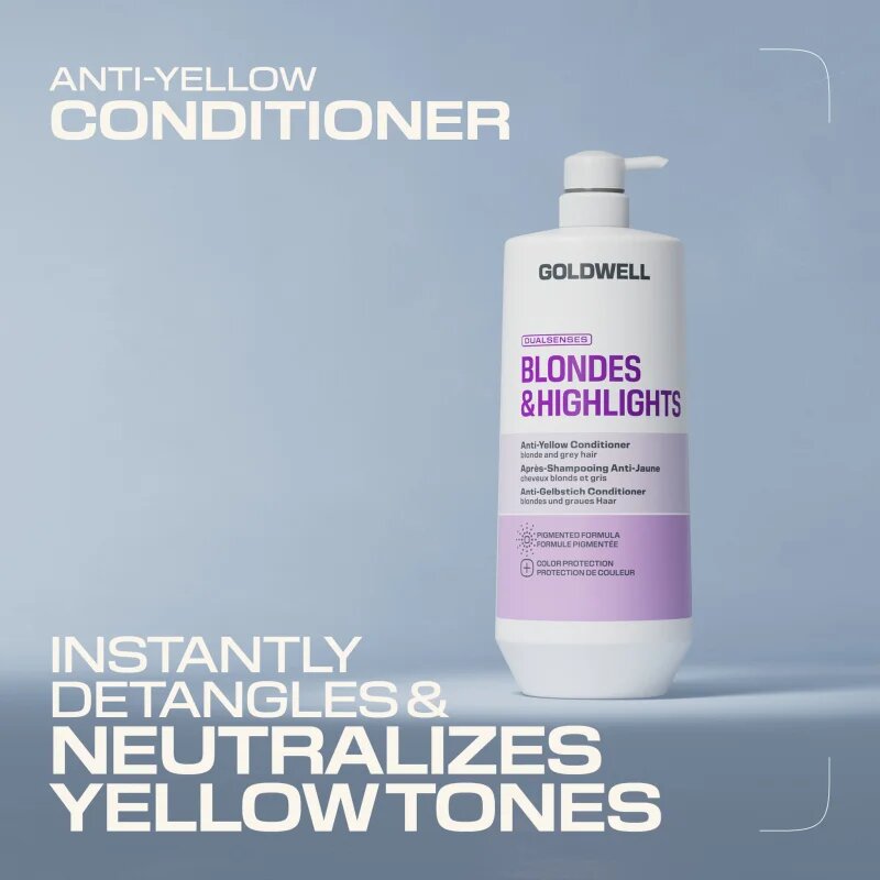 Goldwell Dualsenses Blondes & Highlights Anti-Yellow Conditioner балсам неутрализиращ жълтеникавите оттенъци 1000 мл.