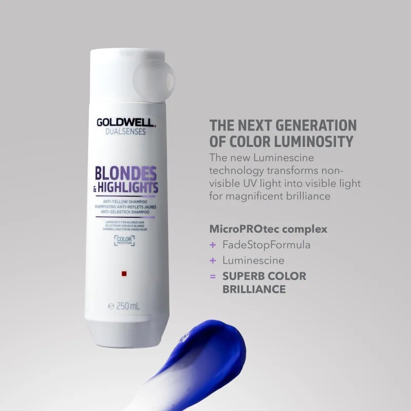 Goldwell Dualsenses Blondes & Highlights шампоан за руса коса неутрализиращ жълтеникавите оттенъци 250 мл.