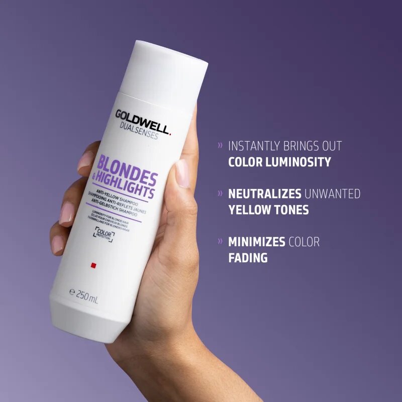 Goldwell Dualsenses Blondes & Highlights шампоан за руса коса неутрализиращ жълтеникавите оттенъци 250 мл.
