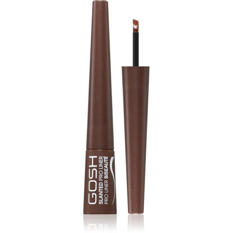 GOSH COPENHAGEN Slanted Pro Liner течни очни линии цвят 003 Matt Brown 2.5 мл.