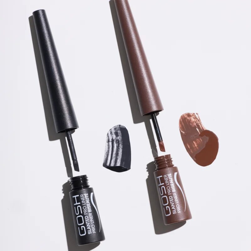 GOSH COPENHAGEN Slanted Pro Liner течни очни линии цвят 003 Matt Brown 2.5 мл.