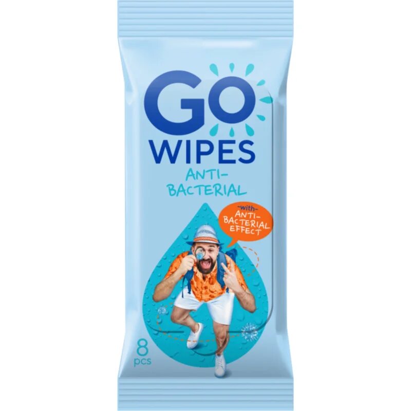 GoWipes Anti-Bacterial Effect освежаващи мокри кърпички с антибактериално действие 10x8 бр.