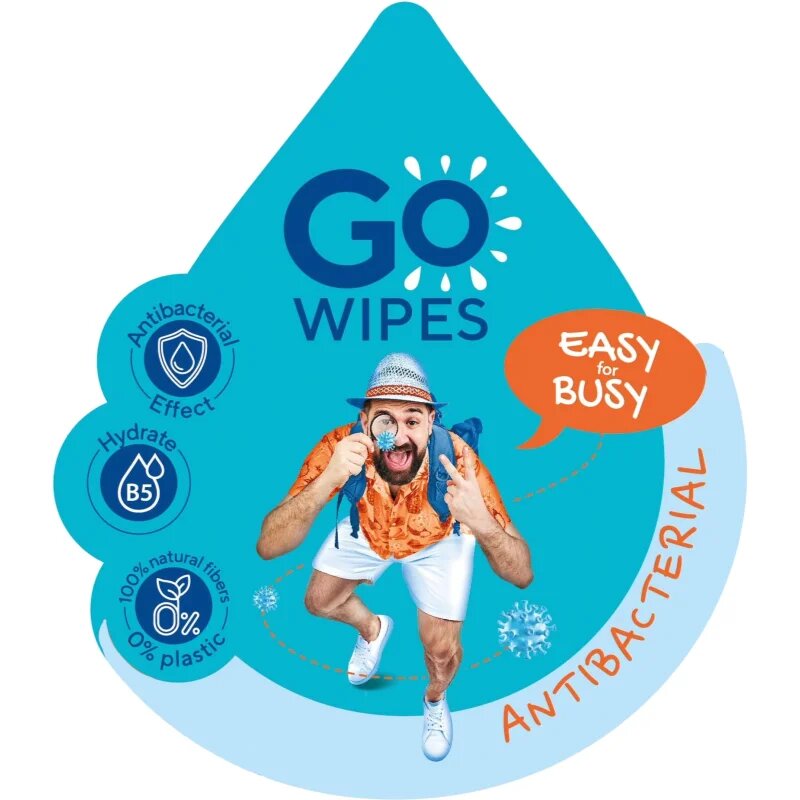 GoWipes Anti-Bacterial Effect освежаващи мокри кърпички с антибактериално действие 10x8 бр.