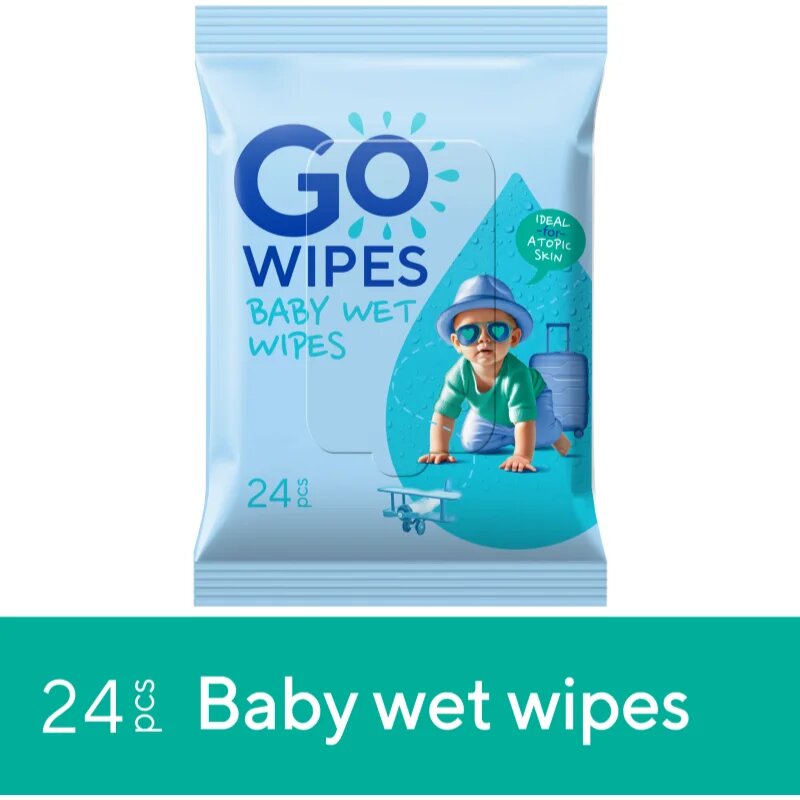GoWipes Baby Wet Wipes нежни мокри кърпички за бебета за много суха чуствителна и атопична кожа 24 бр.