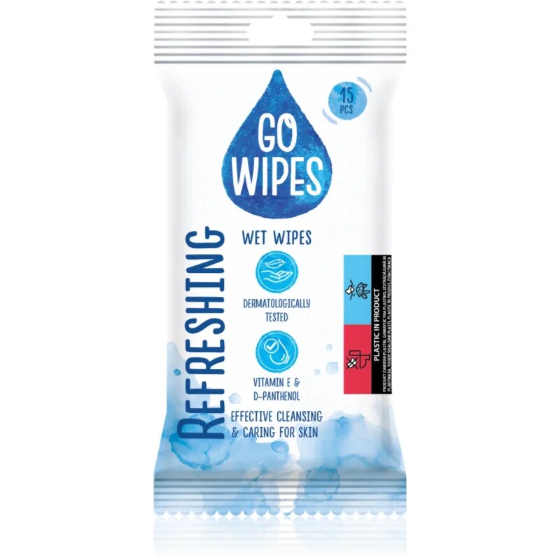 GoWipes Refreshing мокри почистващи кърпички за ръце 15 бр.