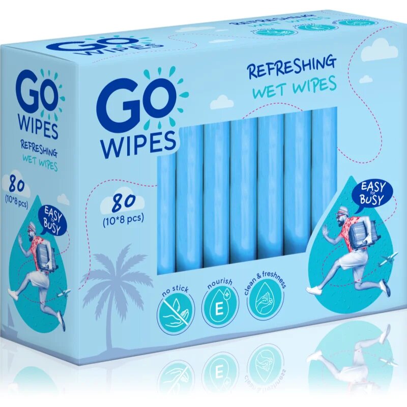 GoWipes Refreshing Wet Wipes освежаващи мокри кърпички за ръце 10x8 бр.