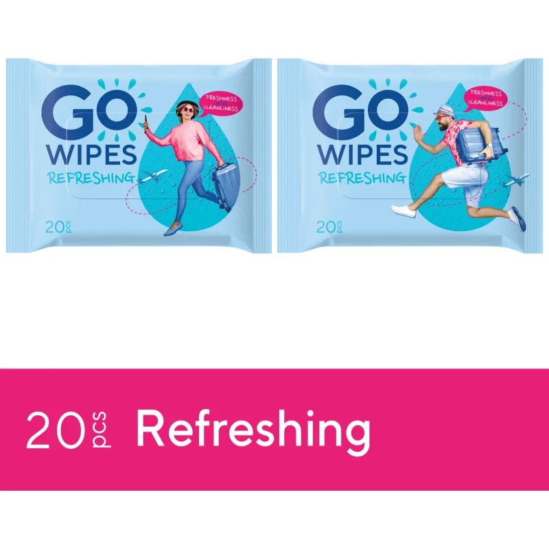 GoWipes Refreshing Wet Wipes освежаващи мокри кърпички за ръце 20 бр.
