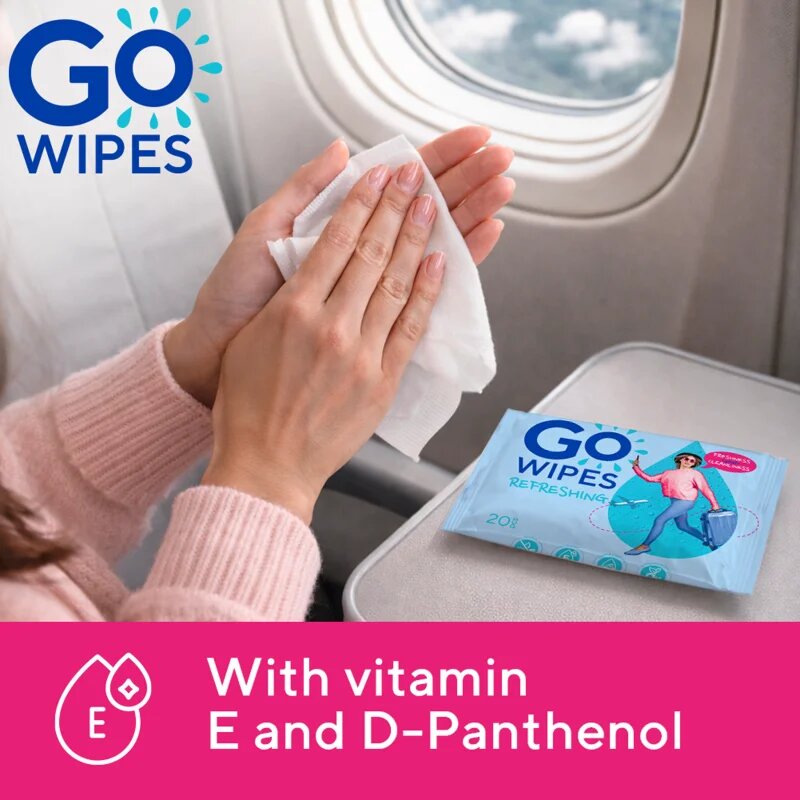 GoWipes Refreshing Wet Wipes освежаващи мокри кърпички за ръце 20 бр.