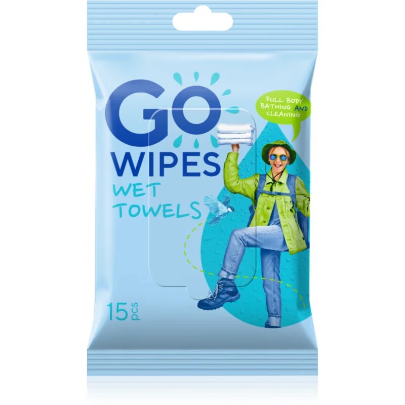 GoWipes Wet Towels освежаващи мокри кърпички 26x20 cm 15 бр.