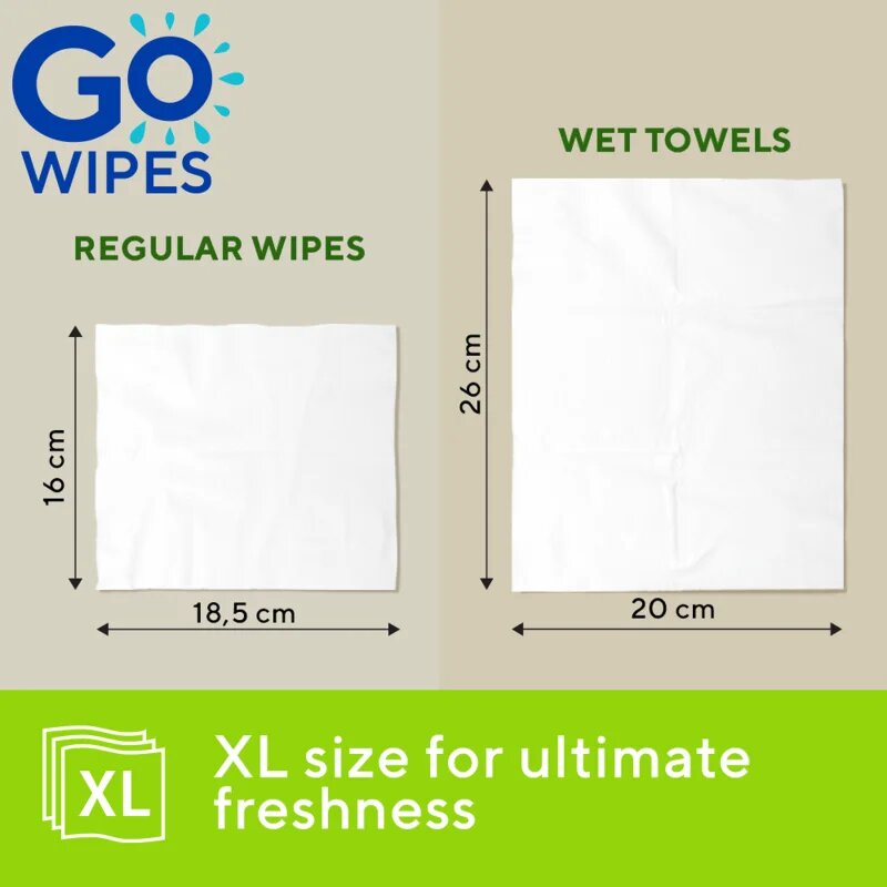 GoWipes Wet Towels освежаващи мокри кърпички 26x20 cm 15 бр.