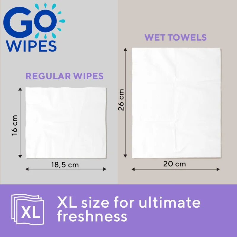 GoWipes Wet Towels освежаващи мокри кърпички 26x20 cm 15 бр.