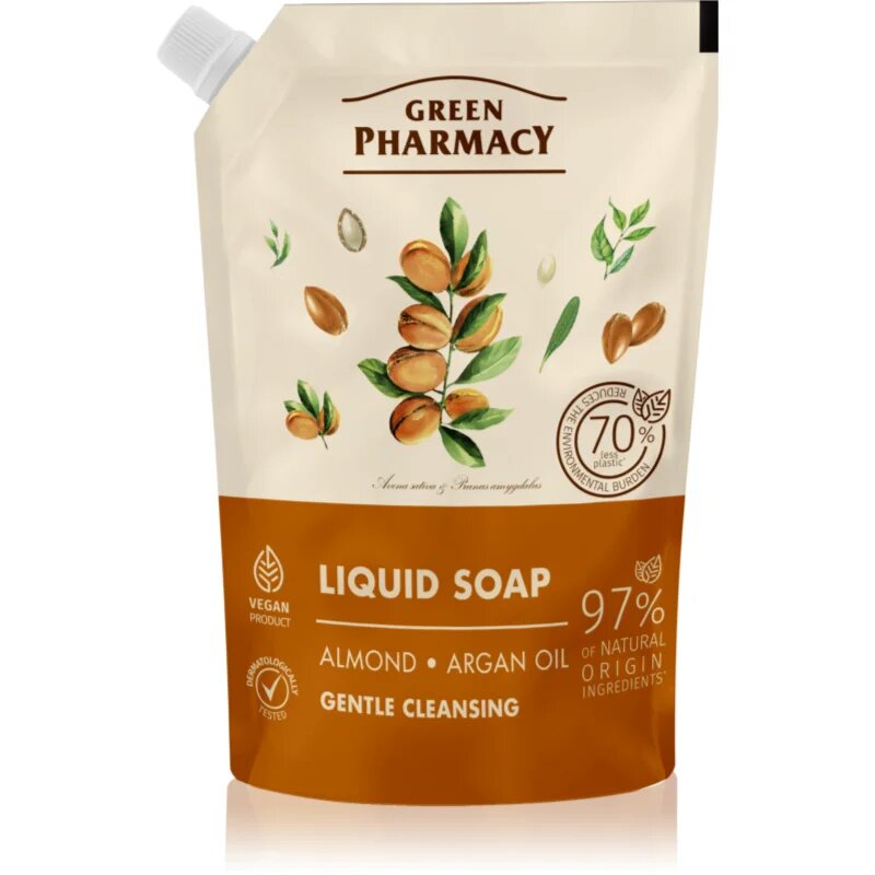 Green Pharmacy Almond & Argan Oil течен сапун за ръце пълнител 460 мл.