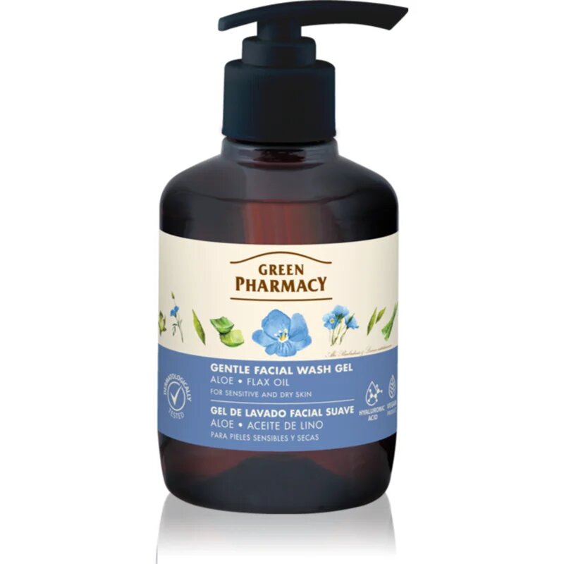 Green Pharmacy Aloe Wash Gel лек почистващ гел за чувствителна кожа на лицето 270 мл.