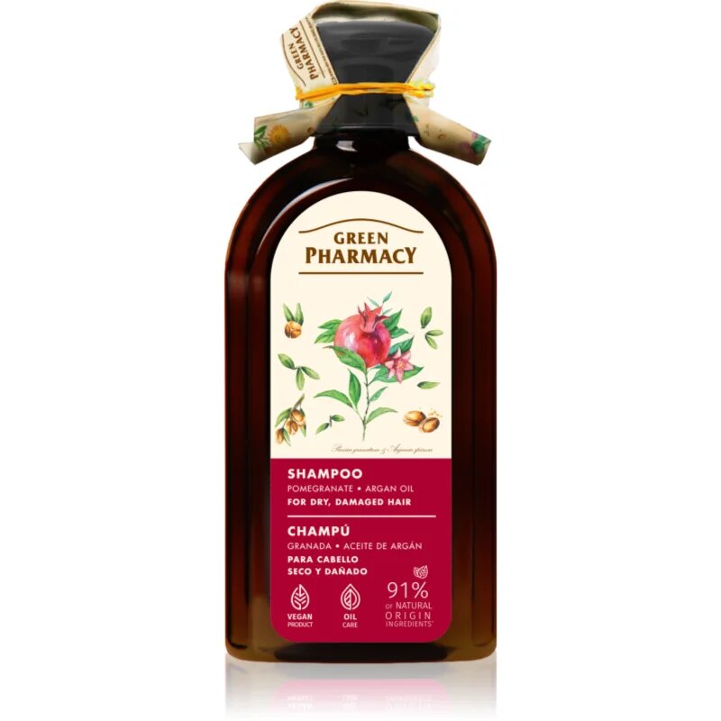 Green Pharmacy Argan Oil & Pomegranate Shampoo шампоан за суха и увредена коса с арганово масло 350 мл.
