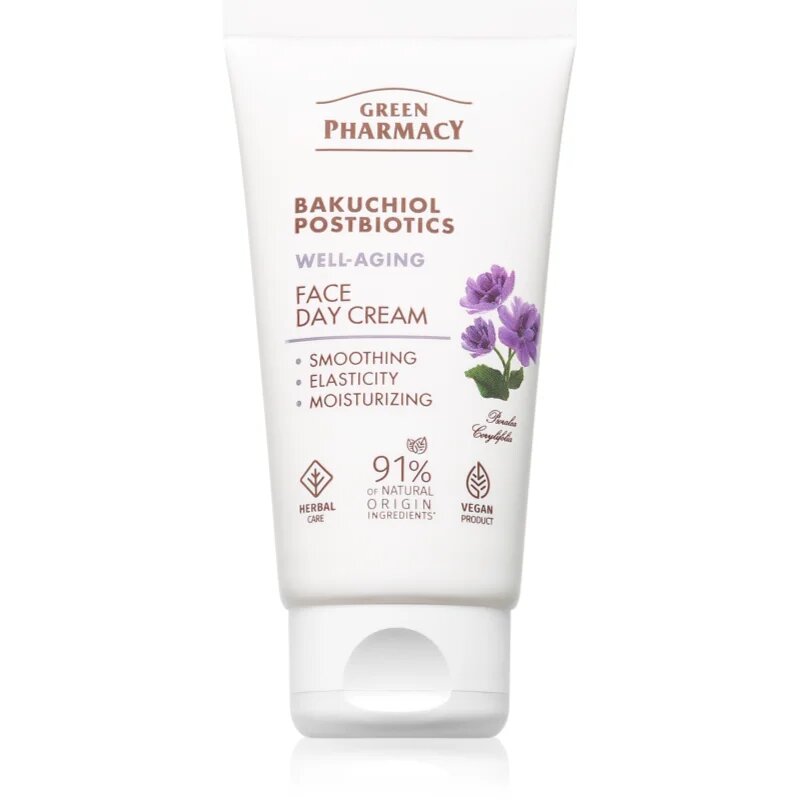 Green Pharmacy Bakuchiol & Postbiotics Day Face Cream подмладяващ защитен дневен крем 50 мл.