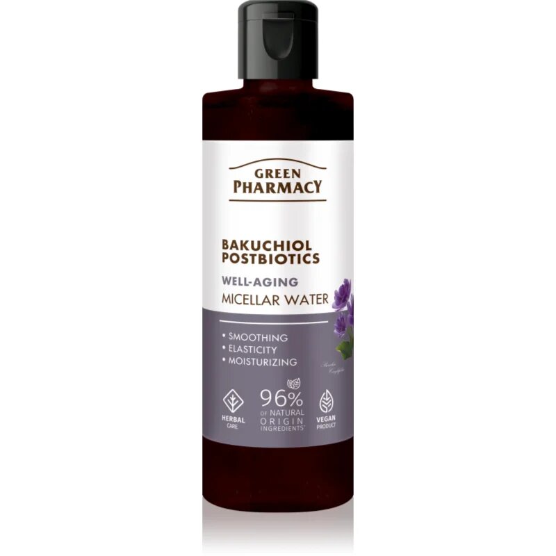 Green Pharmacy Bakuchiol & Postbiotics Micellar Water мицеларна вода против стареене и за стягане на кожата 200 мл.
