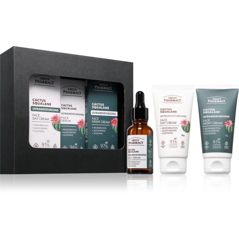Green Pharmacy Cactus & Squalane Set подаръчен комплект за хидратиране и изпъване на кожата