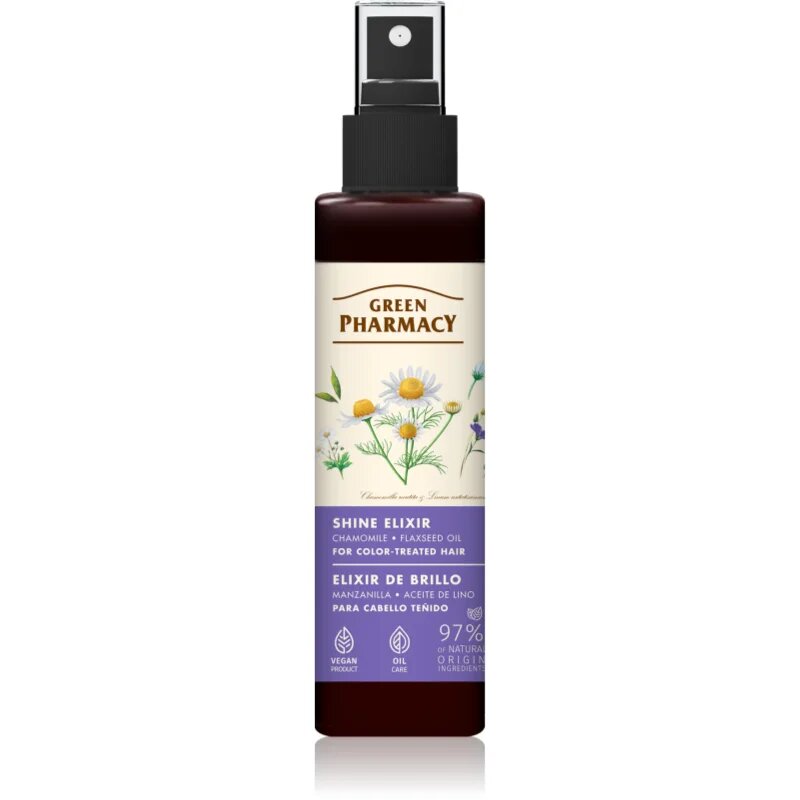 Green Pharmacy Chamomile & Flaxseed oil Elixir еликсир без отмиване за боядисана коса 150 мл.