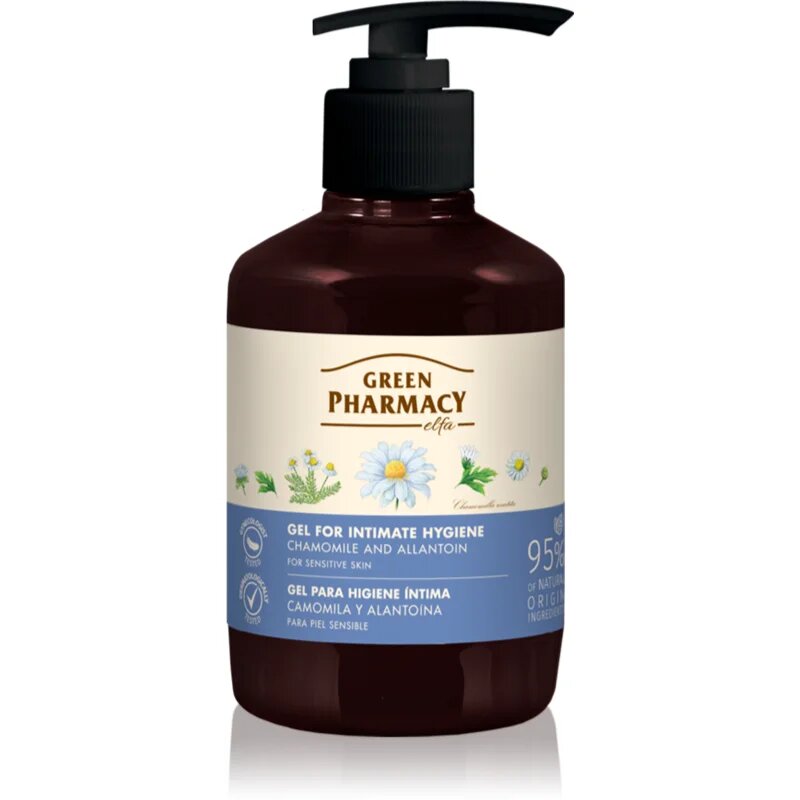 Green Pharmacy Chamomile Gel for Intimate Hygiene гел за интимна хигиена за чувствителна кожа 370 мл.