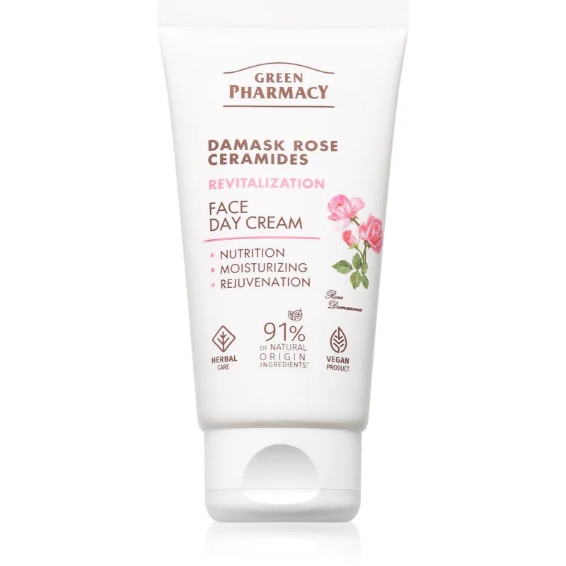 Green Pharmacy Damask Rose & Ceramides Face Cream дневен крем за лице с интензивно подхранване 50 мл.