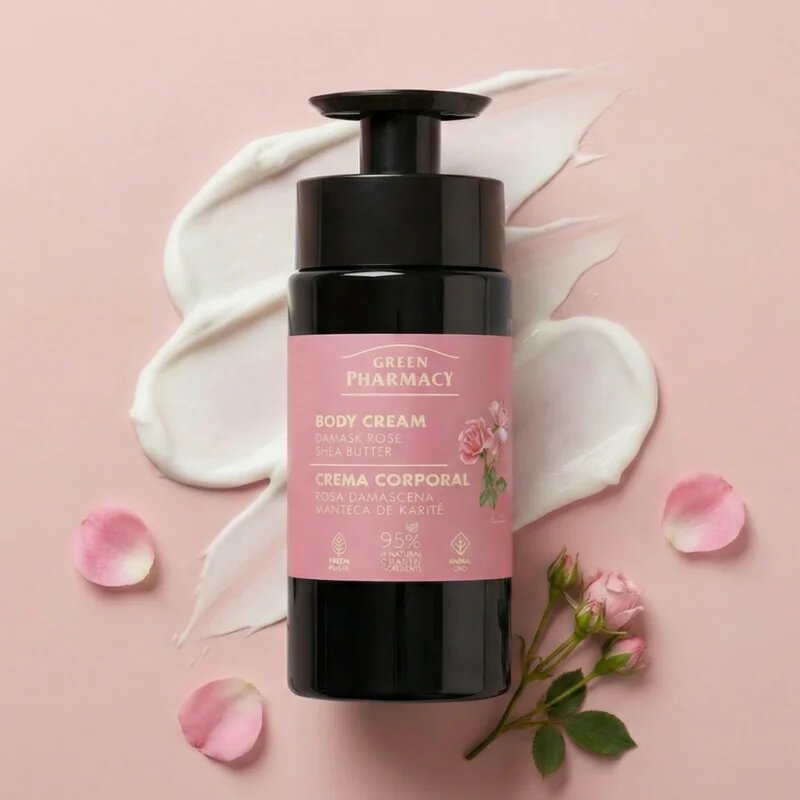 Green Pharmacy Damask Rose & Shea Butter крем за тяло 739 мл.