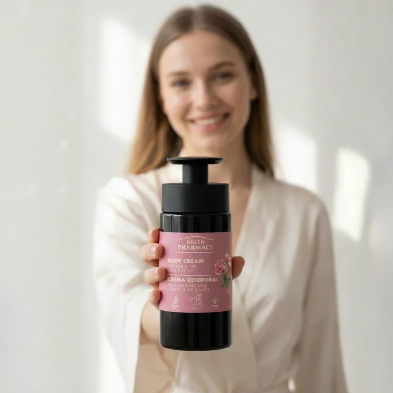 Green Pharmacy Damask Rose & Shea Butter крем за тяло 739 мл.