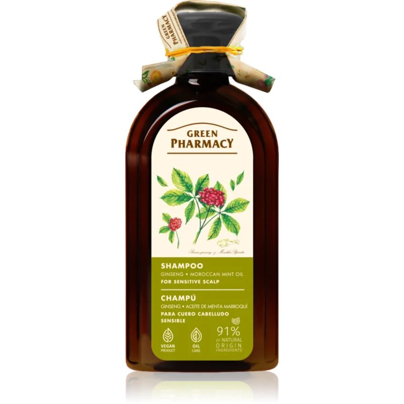 Green Pharmacy Ginseng Shampoo шампоан за чувствителна и раздразнена кожа на скалпа 350 мл.