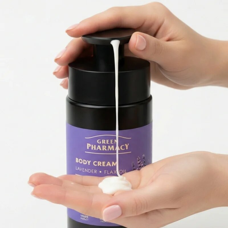 Green Pharmacy Lavender & Flax Oil крем за тяло 739 мл.