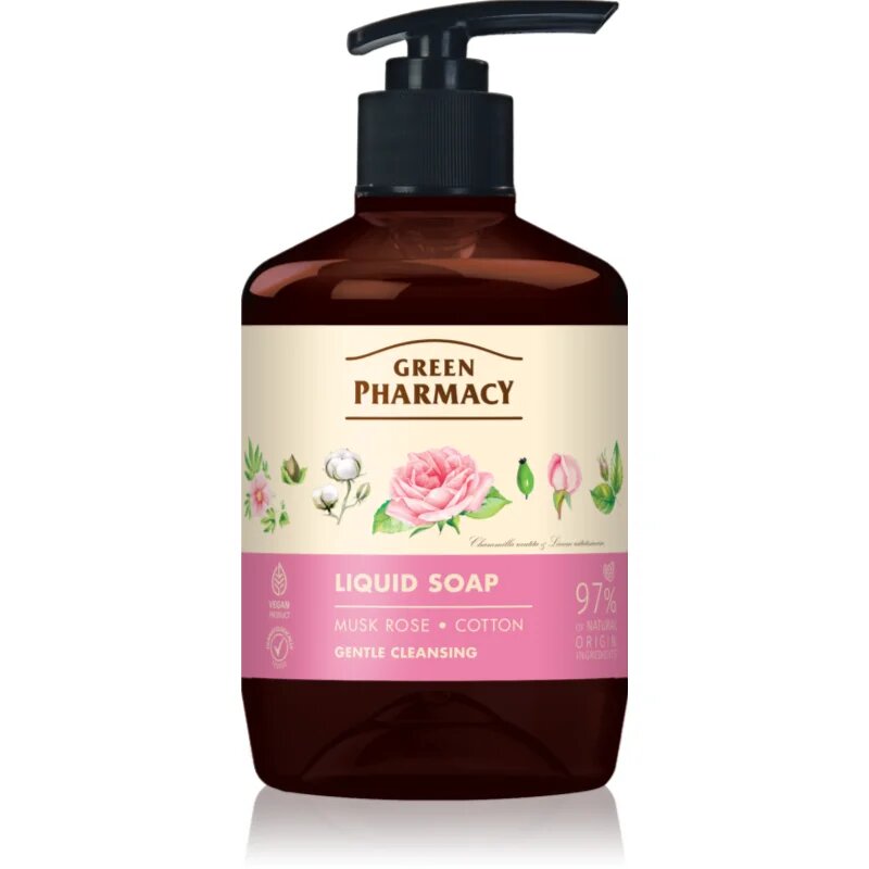 Green Pharmacy Musk Rose & Cotton течен сапун за ръце 460 мл.