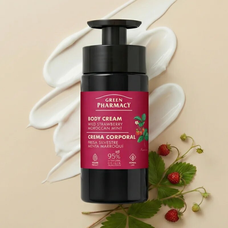 Green Pharmacy Wild Strawberry & Moroccan Mint Oil крем за тяло 739 мл.