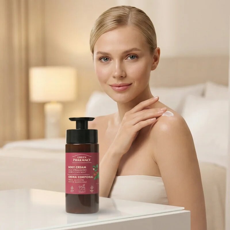 Green Pharmacy Wild Strawberry & Moroccan Mint Oil крем за тяло 739 мл.