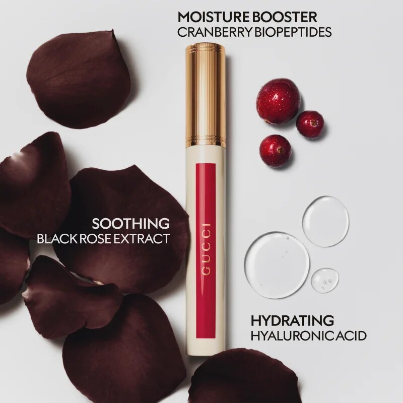 Gucci Beauty Glow Oil-In-Water Tint Liquid Lipstick гланциращо хидратиращо течно червило цвят 226 Emma Rosedust 6.5 мл.
