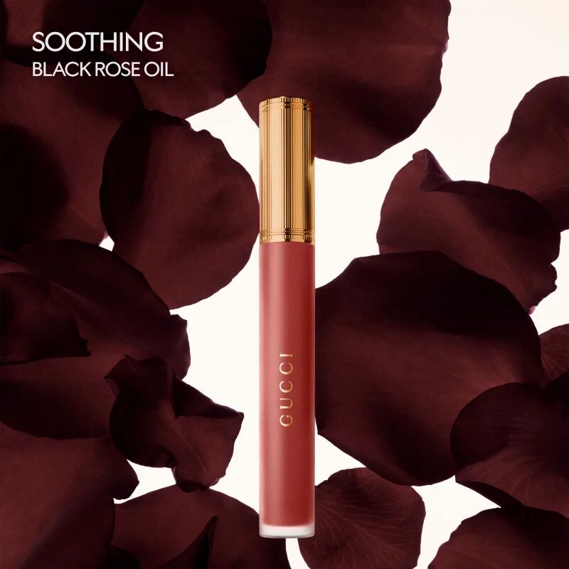 Gucci Beauty Rouge à Lèvres Matte Lipstick матиращо течно червило цвят 308 Lucy Dark Orange 6.5 мл.