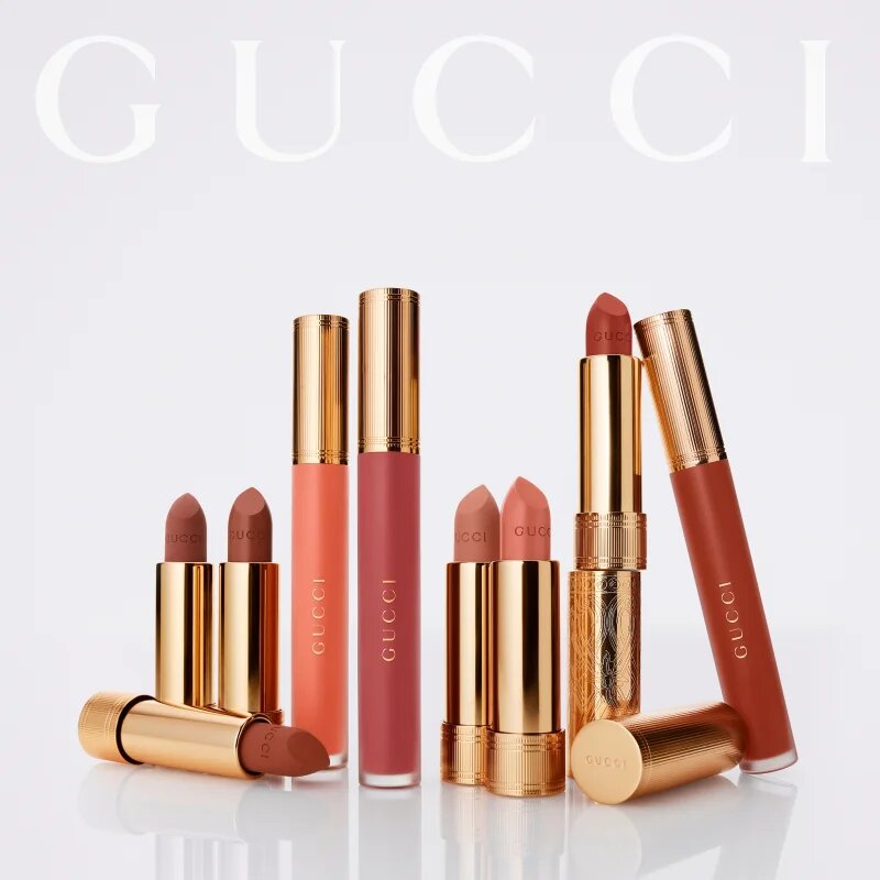 Gucci Beauty Rouge à Lèvres Satin Lipstick сатенено червило цвят 201 The Painted Veil 3.5 гр.