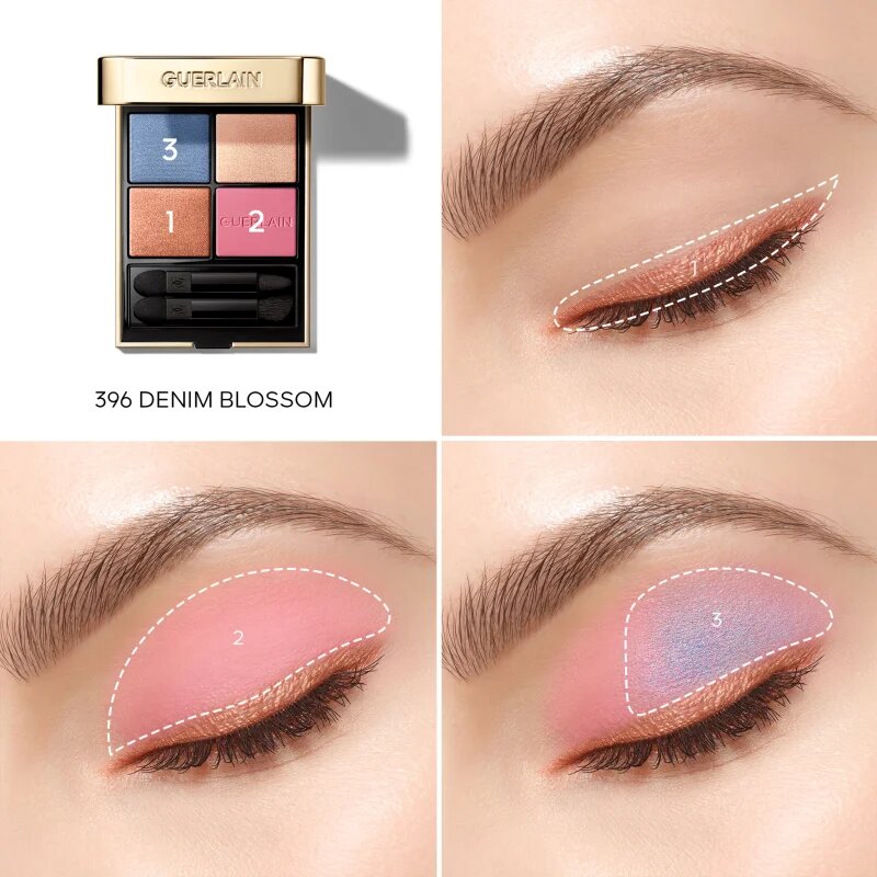 Guerlain Blooming Denim Ombres G палитра сенки за очи лимитирана версия 396 Denim Blossom 6 гр.