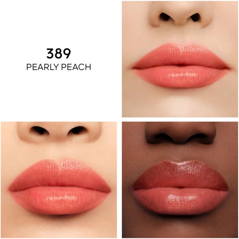Guerlain KissKiss Bee Glow подхранващ и хидратиращ балсам за устни цвят 389 Pearly Peach 3.2 гр.